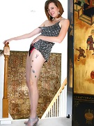 Seductive Sasha strips on the stairs - picture #14