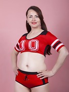 Animee shows off a sexy cheer uniform - picture #1