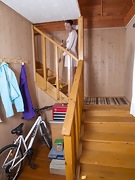 Nata strips naked on her wooden stairs - picture #4