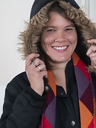 Azul poses in her black parka before getting naked - picture #4