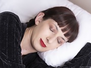 Destine awakens in bed to masturbate and orgasm - picture #3
