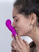 Tiffany masturbates with her pink dildo  - picture #2