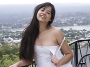 Joaquina strips naked on her outside balcony - picture #15
