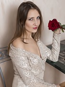 Victoria has naughty fun with her red rose - picture #21
