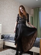 Sasha Miller strips off her long train dress - picture #1