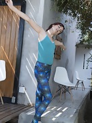Anika poses outside in her colored leggings - picture #3