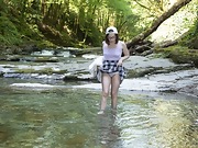 Abby gets naked by her favorite river - picture #26