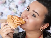 Ramira gets naked as she enjoys her pizza - picture #7