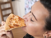 Ramira gets naked as she enjoys her pizza - picture #8