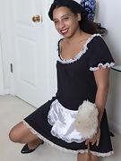 Divine poses in her sexy housemaid uniform - picture #10