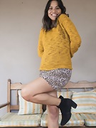 Amyra strips naked in just her new ankle boots - picture #1