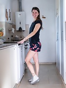 Azul strips naked in her kitchen - picture #2