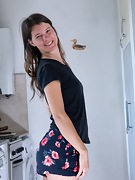 Azul strips naked in her kitchen - picture #4