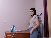 Viola Weber masturbates after finishing ironing - picture #14