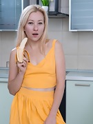 Sati enjoys a banana and naughty fun today - picture #3