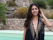 Eva One strips naked outdoors by her pool - picture #2