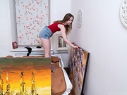Alice Moon masturbates after hanging her pictures - picture #5