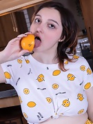 Krista Williams enjoys an orange and nakedness - picture #5