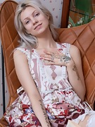 Vasya Sylvia strips naked on her armchair - picture #10