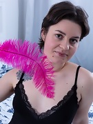 Maja Aguilar enjoys a feather in bed today - picture #1