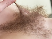 Krista plays with her hairy little pussy for you - picture #3