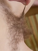 Krista plays with her hairy little pussy for you - picture #7