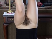 Hairy woman Isabel stretches good before exercise - picture #11