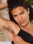 Hairy Yonique showing off in a pretty black dress - picture #28