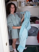 Hairy maid Candy Smith loves doing laundry - picture #22