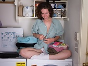 Hairy maid Candy Smith loves doing laundry - picture #36